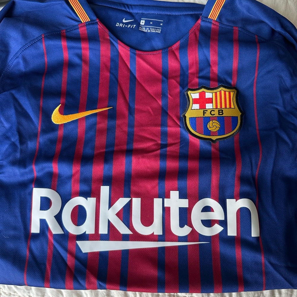 Nike Men’s Barcelona Blue and Red Striped Shirt. FCB